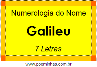 Numerologia do Nome Galileu
