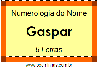 Numerologia do Nome Gaspar