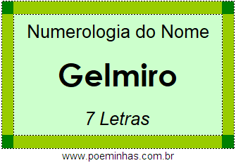Numerologia do Nome Gelmiro