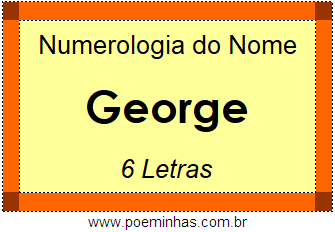 Numerologia do Nome George