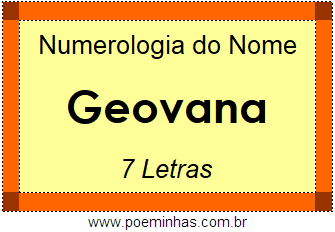 Numerologia do Nome Geovana