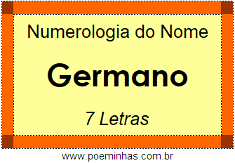 Numerologia do Nome Germano