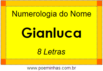 Numerologia do Nome Gianluca