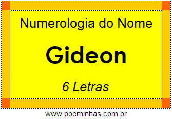 Numerologia do Nome Gideon