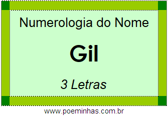 Numerologia do Nome Gil