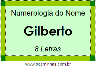 Numerologia do Nome Gilberto