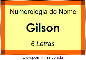 Numerologia do Nome Gilson