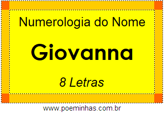 Numerologia do Nome Giovanna