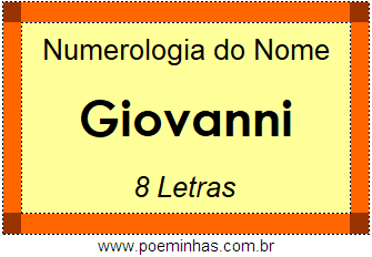 Numerologia do Nome Giovanni