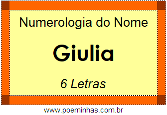 Numerologia do Nome Giulia