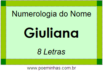 Numerologia do Nome Giuliana