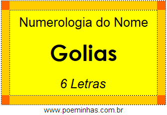 Numerologia do Nome Golias