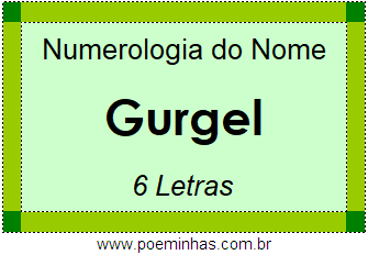 Numerologia do Nome Gurgel