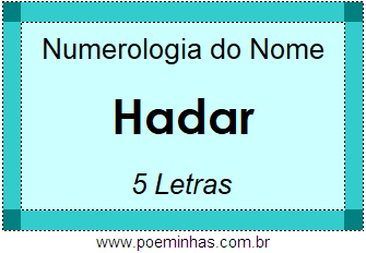 Numerologia do Nome Hadar