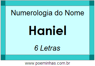 Numerologia do Nome Haniel