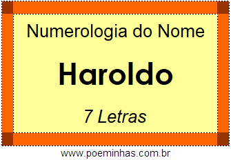 Numerologia do Nome Haroldo