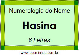 Numerologia do Nome Hasina