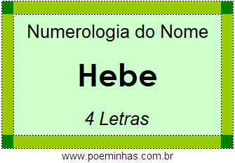 Numerologia do Nome Hebe