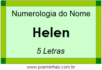 Numerologia do Nome Helen