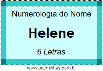 Numerologia do Nome Helene