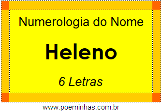 Numerologia do Nome Heleno