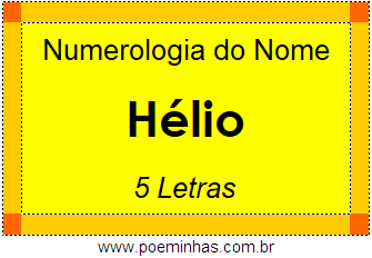 Numerologia do Nome Hélio