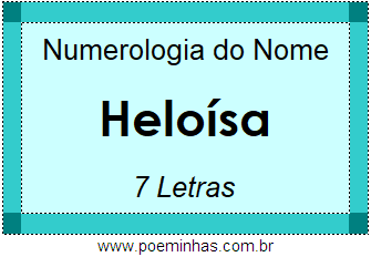 Numerologia do Nome Heloísa