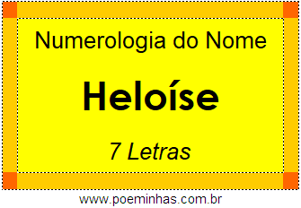 Numerologia do Nome Heloíse