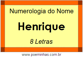 Numerologia do Nome Henrique
