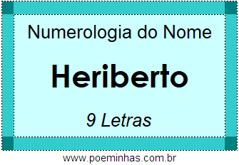 Numerologia do Nome Heriberto
