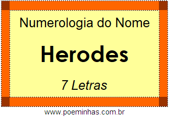 Numerologia do Nome Herodes