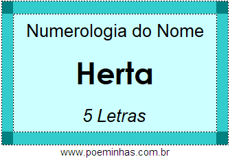 Numerologia do Nome Herta