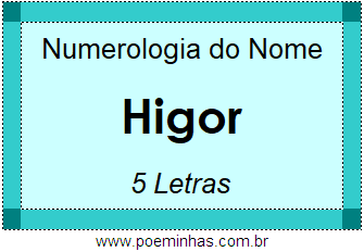 Numerologia do Nome Higor