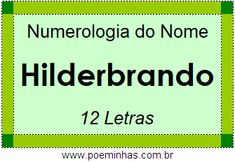Numerologia do Nome Hilderbrando