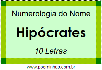 Numerologia do Nome Hipócrates