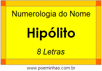 Numerologia do Nome Hipólito