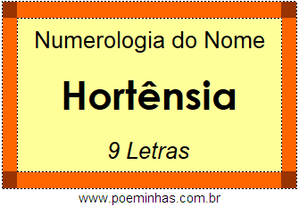 Numerologia do Nome Hortênsia
