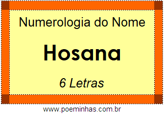 Numerologia do Nome Hosana