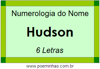 Numerologia do Nome Hudson