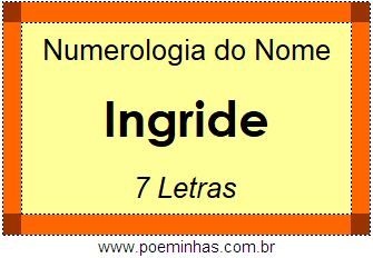 Numerologia do Nome Ingride
