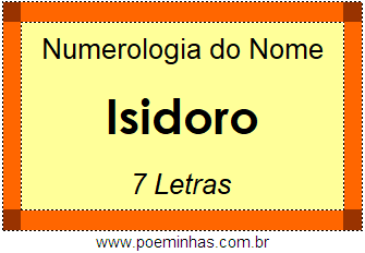 Numerologia do Nome Isidoro