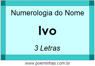 Numerologia do Nome Ivo