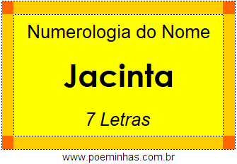 Numerologia do Nome Jacinta