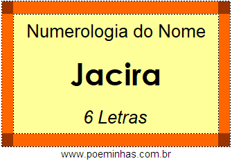 Numerologia do Nome Jacira
