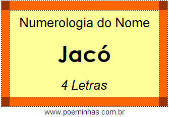 Numerologia do Nome Jacó