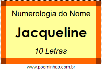 Numerologia do Nome Jacqueline
