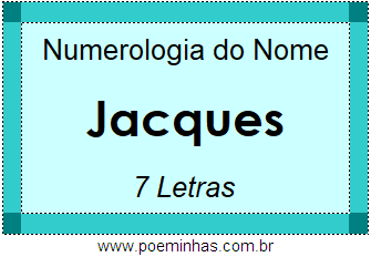 Numerologia do Nome Jacques