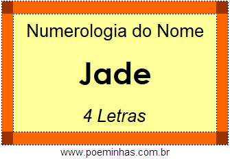 Numerologia do Nome Jade