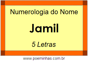 Numerologia do Nome Jamil