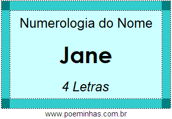 Numerologia do Nome Jane